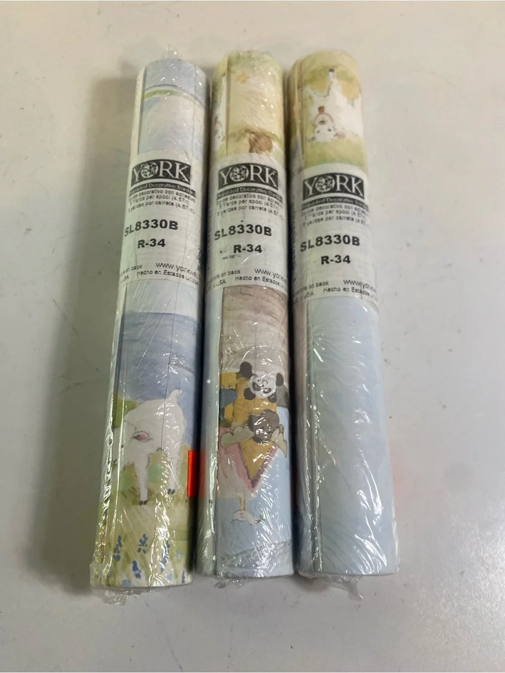 York Pastel Noah's Ark And Crew Wallpaper Border SL8330b 3 Rolls 15 Feet Each